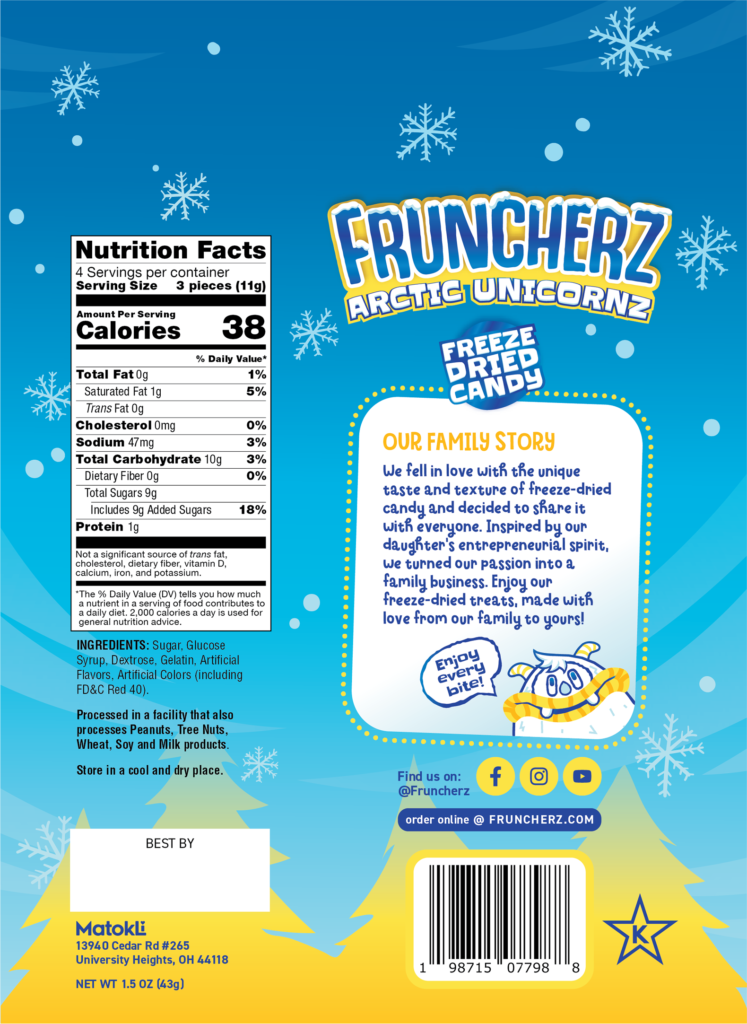 FRUNCHERZ ARCTIC UNICORNZ - FREEZE DRIED CANDY (b)